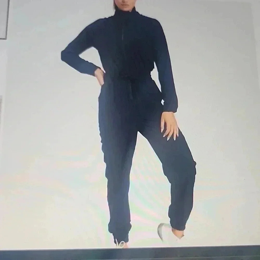 PUMA X GOOP WINDBREAKER PERFORMANCE JUMPSUIT DARK SAPPHIRE SIZE M